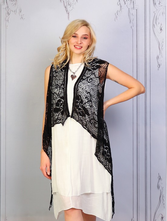 Lacy Fringe Draped Vest